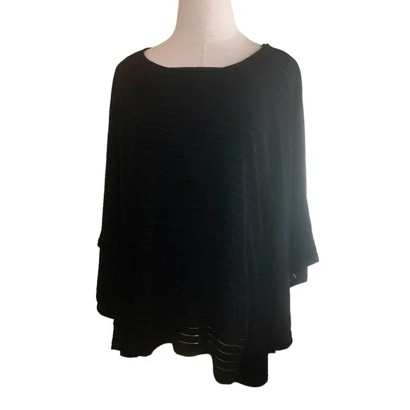 Chicos Travelers Blouse Sheer Black - Picture 9 of 10